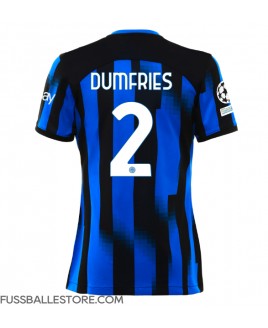 Günstige Inter Milan Denzel Dumfries #2 Heimtrikot Damen 2023-24 Kurzarm
